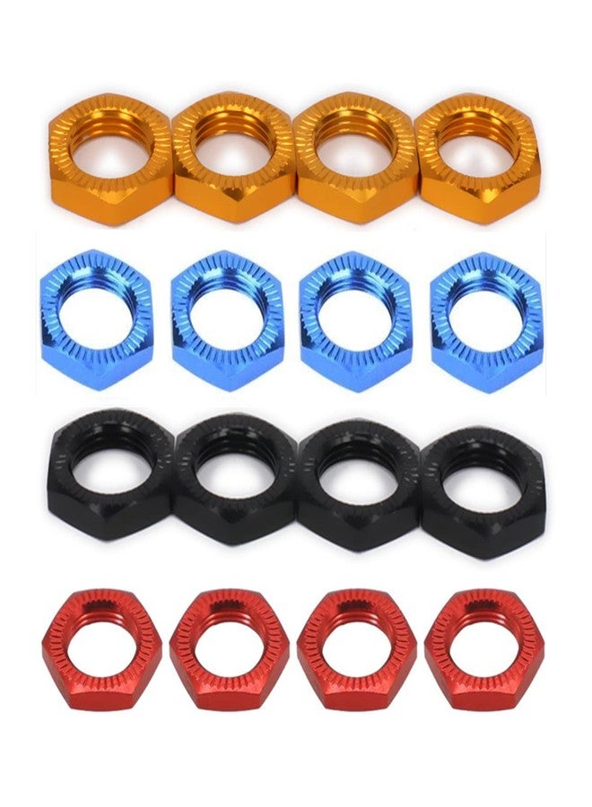 UURCSKY 16 pcs Aluminum 17mm Wheel Nut Thread 1.0mm for 1/7 1/8 RC Model Car ARRMA 6s HSP Redcat Himoto Monster Trucks Off Road Buggy Upgraded Parts (Mixed-Color) - Image 4